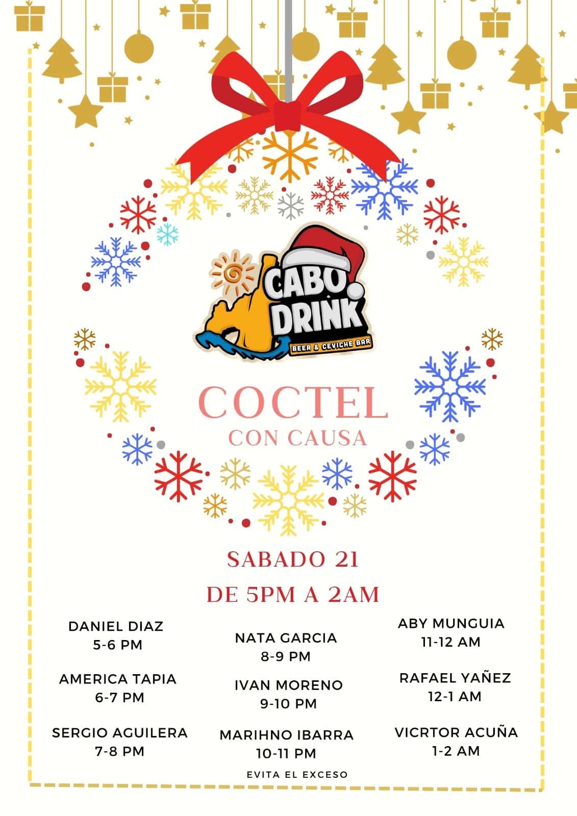 Coctel Con Causa - Cabo Drink - Sabado 21 December 2024 | Cocktail with a Cause - Cabo Drink - Saturday 21st December 2024